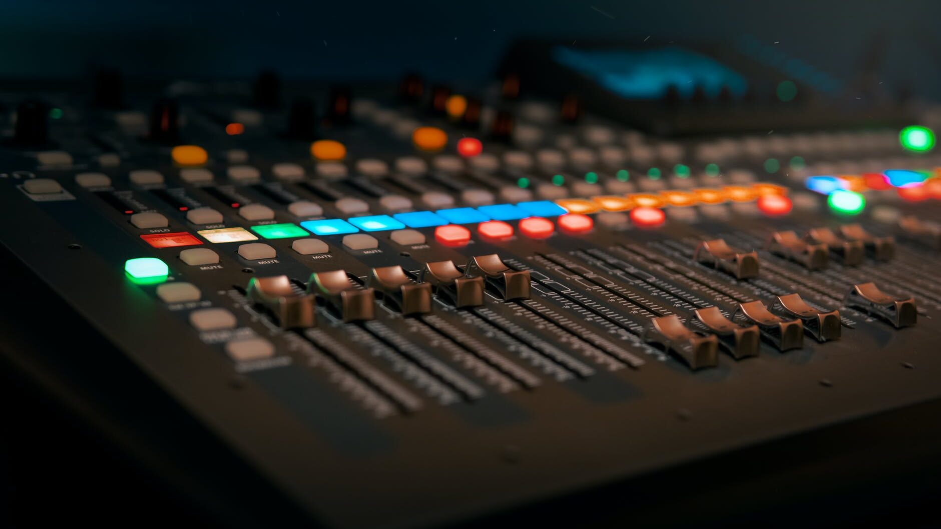 photo of a copper audio mixer